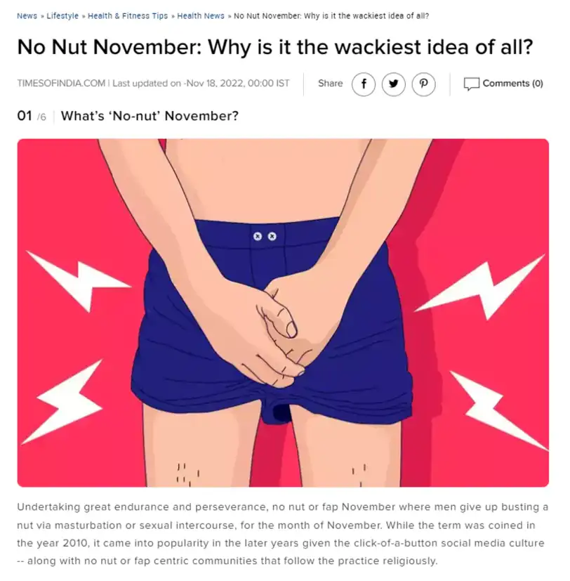 No Nut November: Why is it the wackiest idea of all?