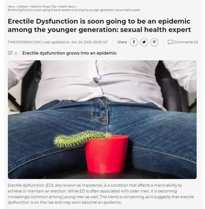 Erectile Dysfunction is soon going to be an epidemic among the younger generation: sexual health expert