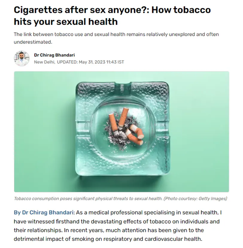 Cigarettes after sex anyone?: How tobacco hits your sexual health