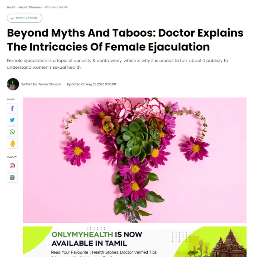 Beyond Myths And Taboos Doctor Explains The Intricacies Of Female Ejaculation