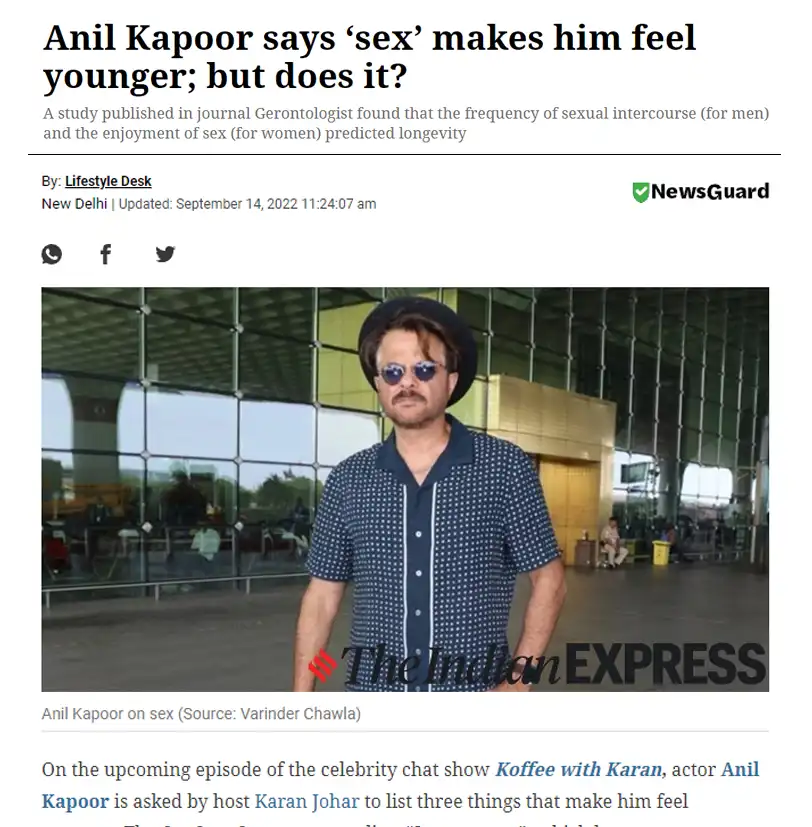 Anil Kapoor says ‘sex’ makes him feel younger; but does it?