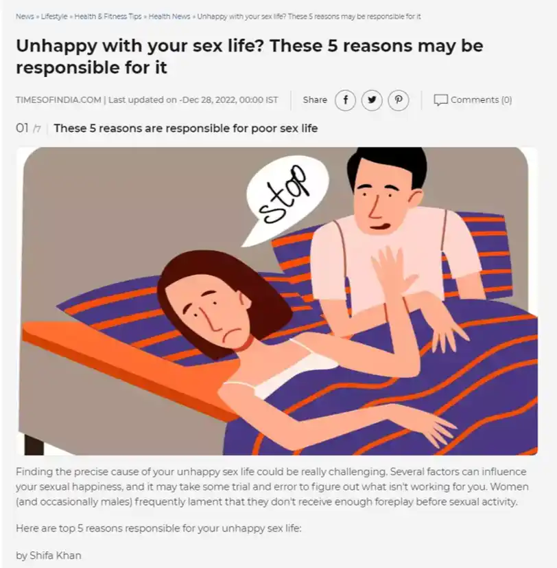 Unhappy with your sex life? These 5 reasons may be responsible for it