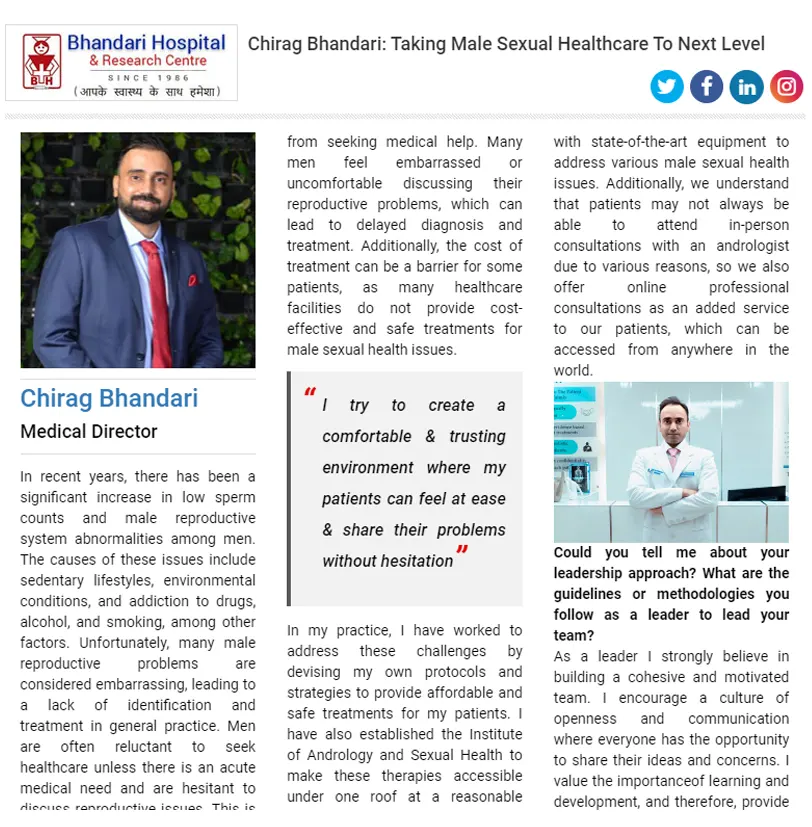 Chirag Bhandari: Taking Male Sexual Healthcare To Next Level