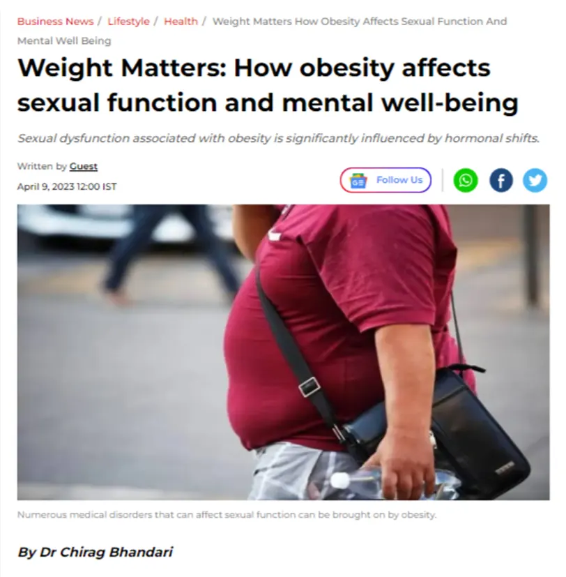 Weight Matters: How obesity affects sexual function and mental well-being